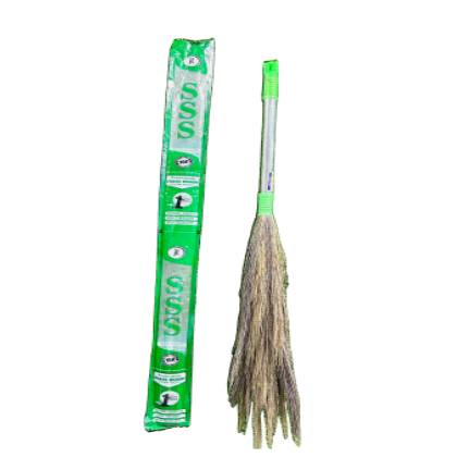 SSS Steel Handle Green Grass Broom